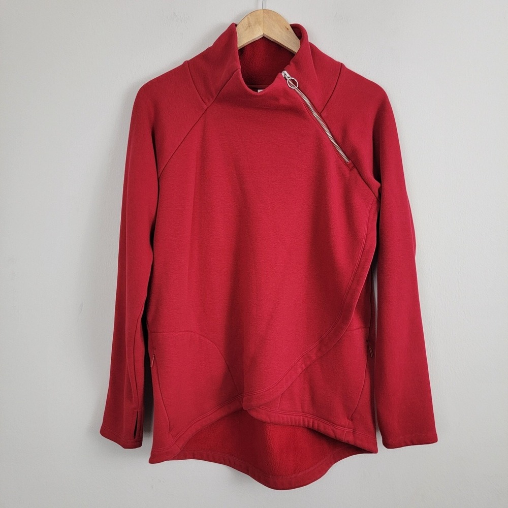 Athleta Cozy Karma Asym Pullover in Decadent‎ Red Size M Thumbholes